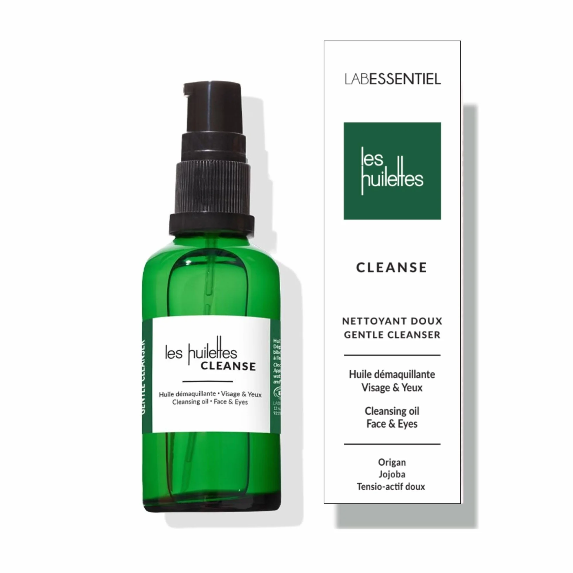 LES HUILETTES - Nettoyant Démaquillant CLEANSE - Tensio-actif doux - Nettoie en douceur le Visage et les Yeux - Tous types de peau - Epidermes Malmenés par des nettoyages agressifs - LAB ESSENTIEL