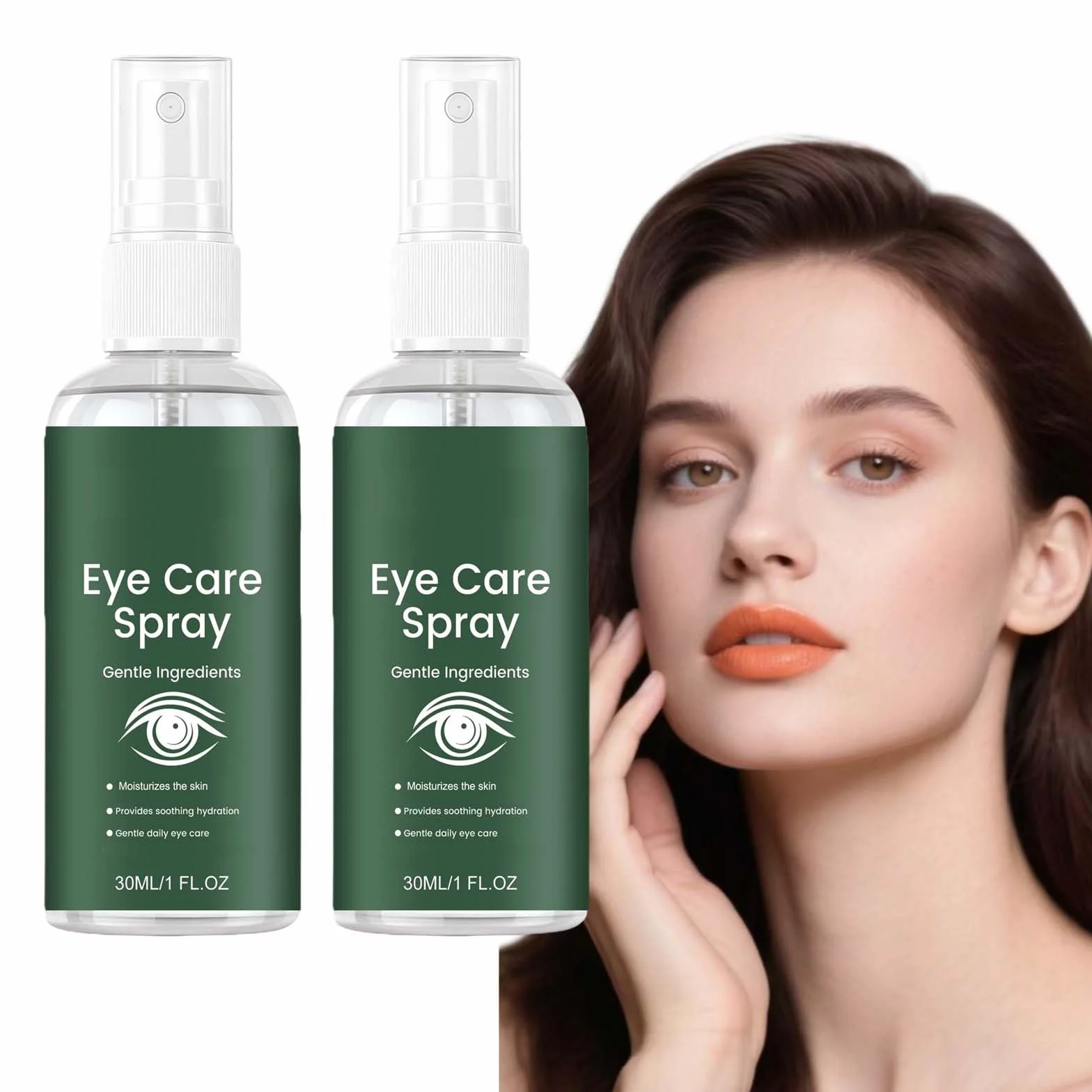 Spray Sérum Yeux Lutein, Rafraîchissant Vitamine E, Hydratant Doux pour Homme et Femme, Absorption Rapide (2Pcs)