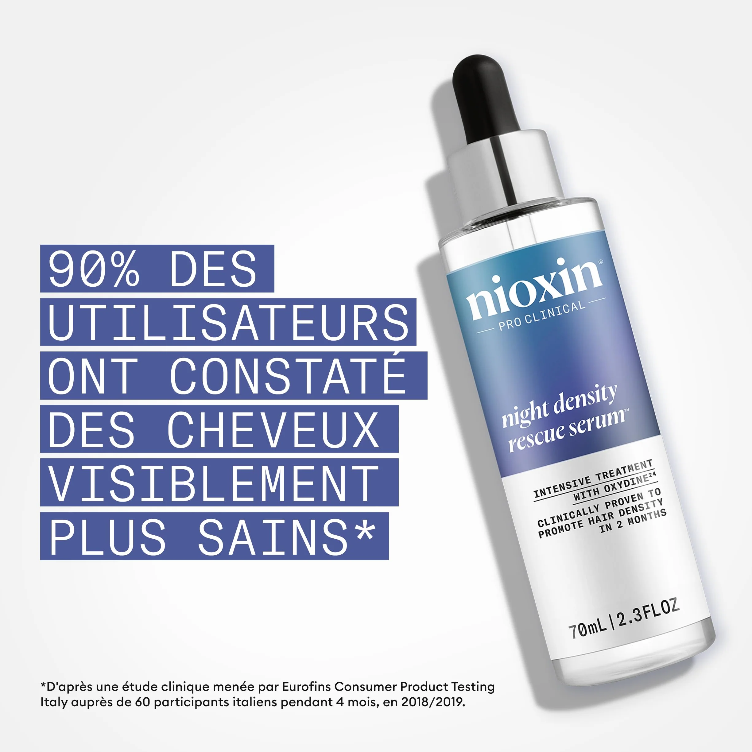 NIOXIN Night Density Rescue Serum - Sérum de Nuit Épaississant Booster de Croissance - Enrichi en Gingembre et Caféine (70 ml)