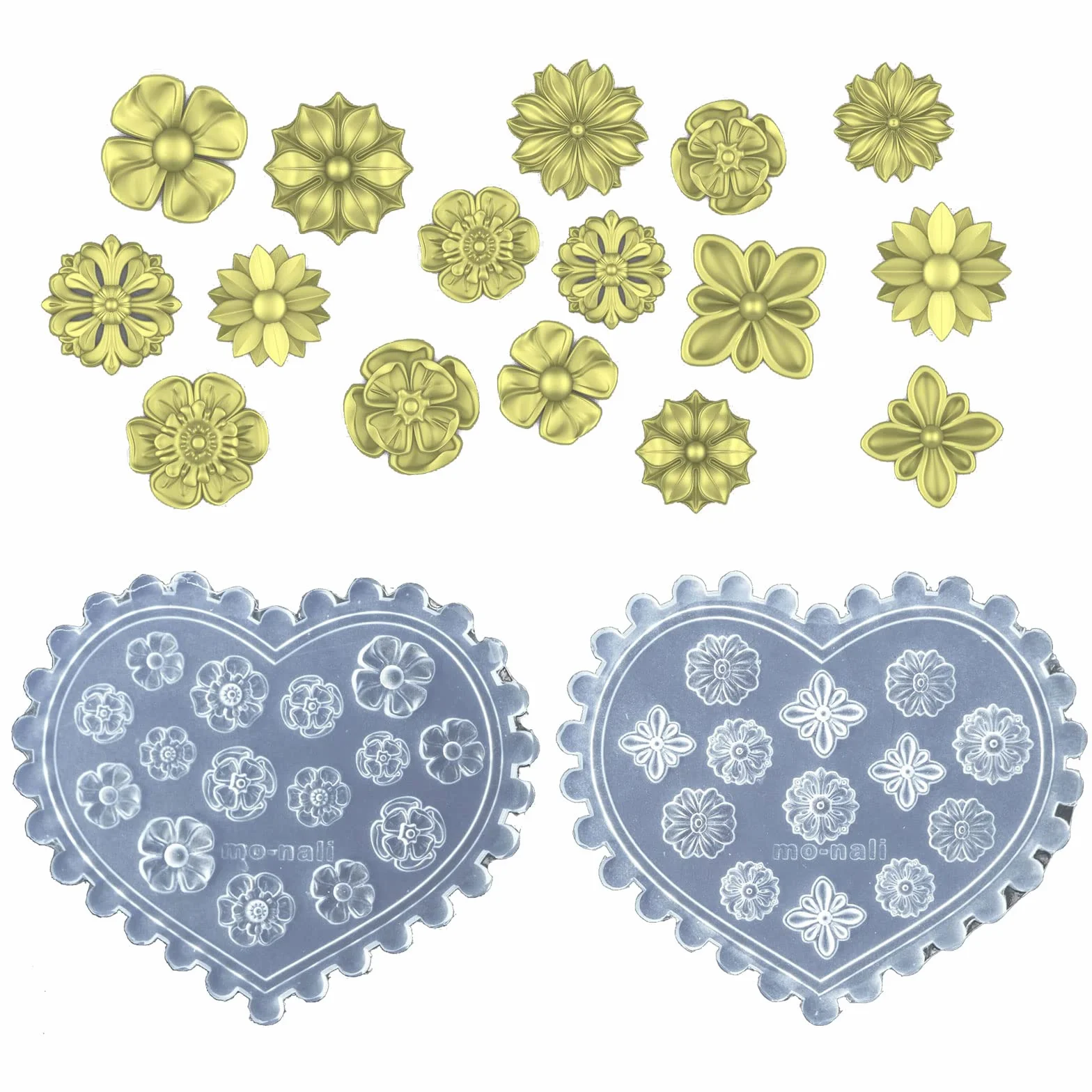 Moule en silicone 3D motif fleurs pour décoration d'ongles