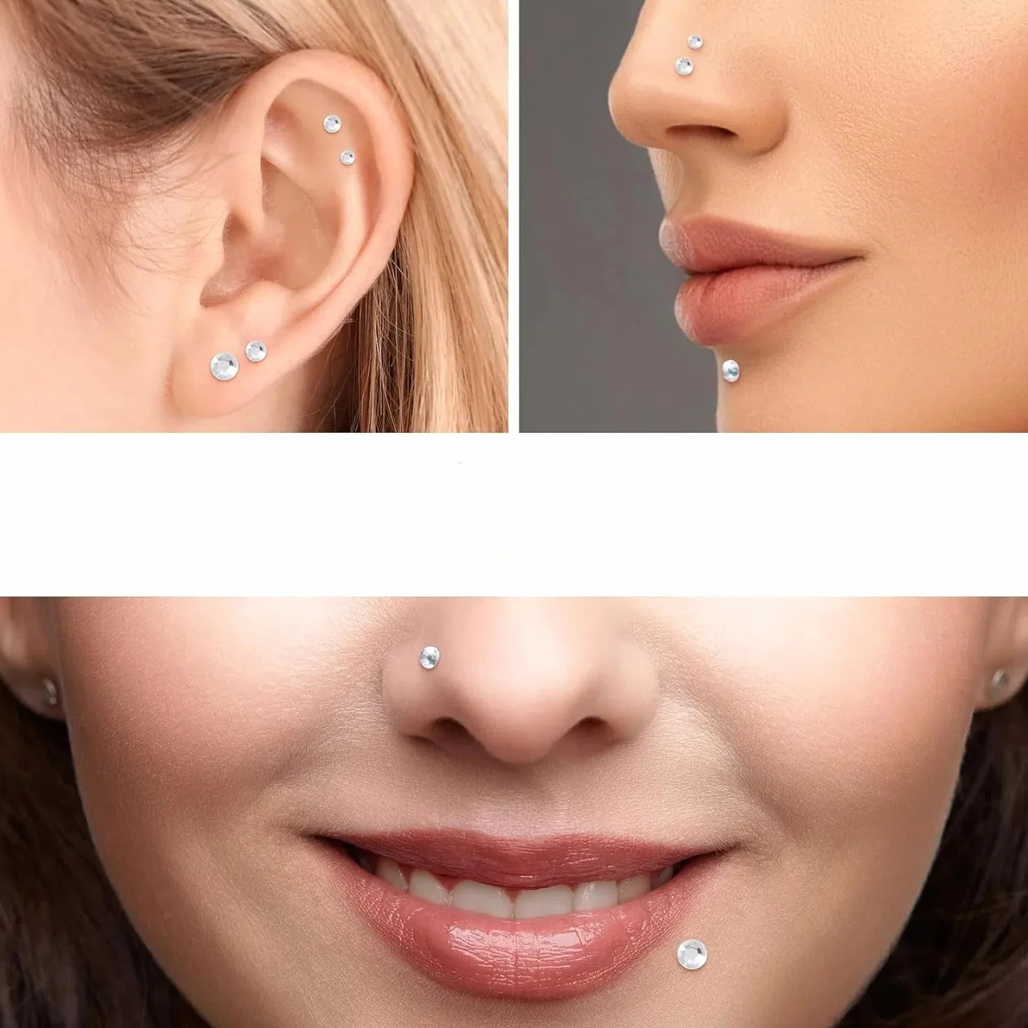 Strass Autocollant Visage Adhésif Rond Festival Maquillage Yeux Ongles Corps DIY Décoration Carnaval