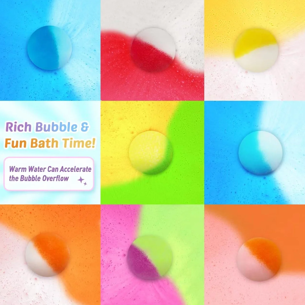 Bombes de bain bio pour enfants avec jouet surprise phosphorescent, 36 boules moussantes faites à la main, coffret cadeau anniversaire Pâques Noël