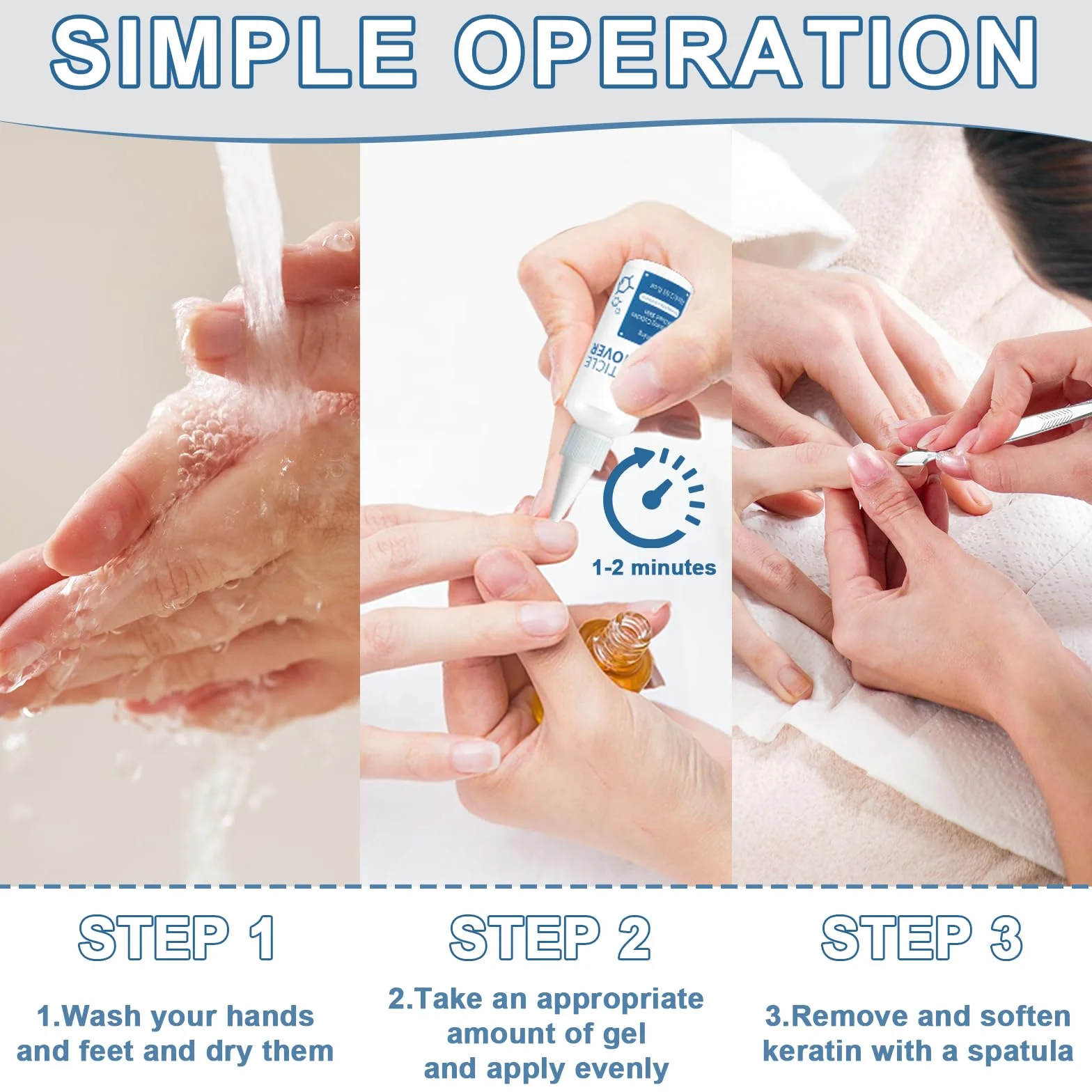 Eau Émolliente Pour Cuticules 60ml, Cuticle Élimine Gel, Assouplit et Hydrate les Peau des doigts