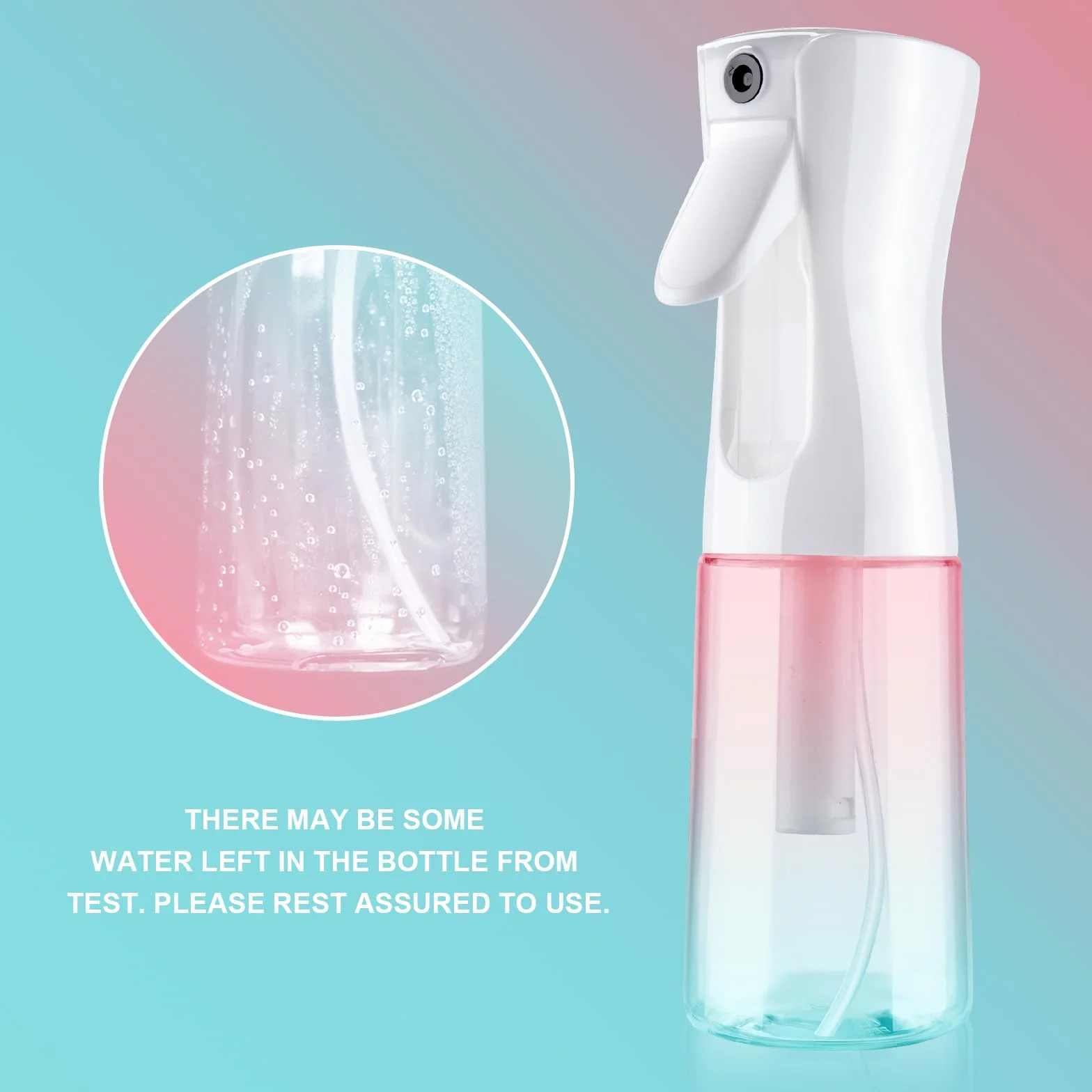 Bouteille de Vaporisateur pour Cheveux 200ml Rechargeable Vide Réutilisable Rose + Vert