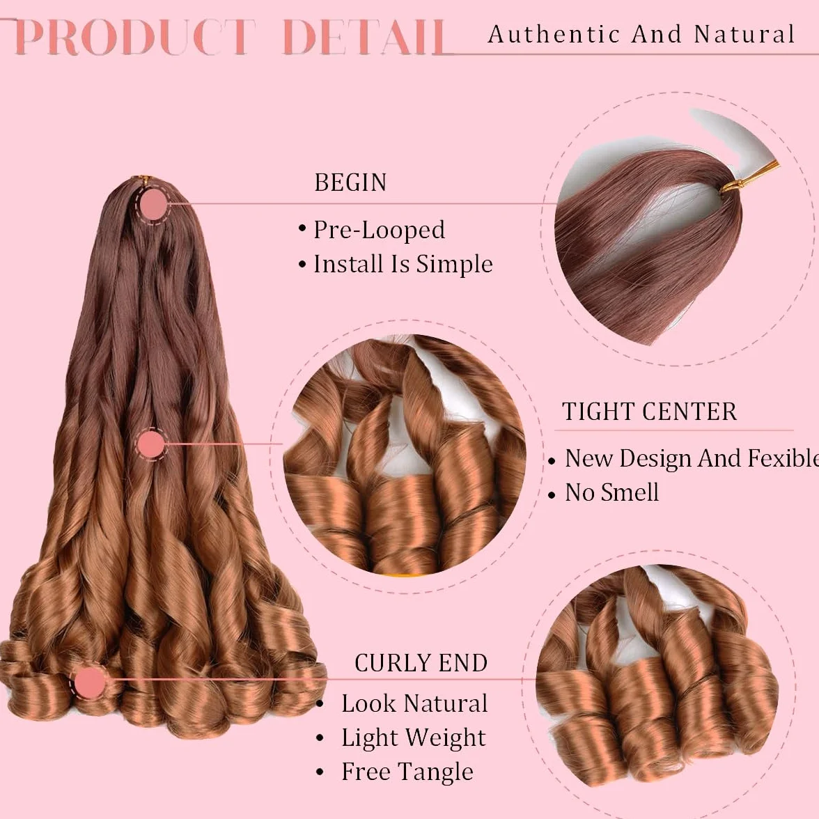 French Curls Braiding Hair 24 Inch 8 Packs Pre Stretched Loose Wave Bouncy Braiding Hair Spanish Curly Ends Synthetic Hair Extensions for Braiding (OT33/30)