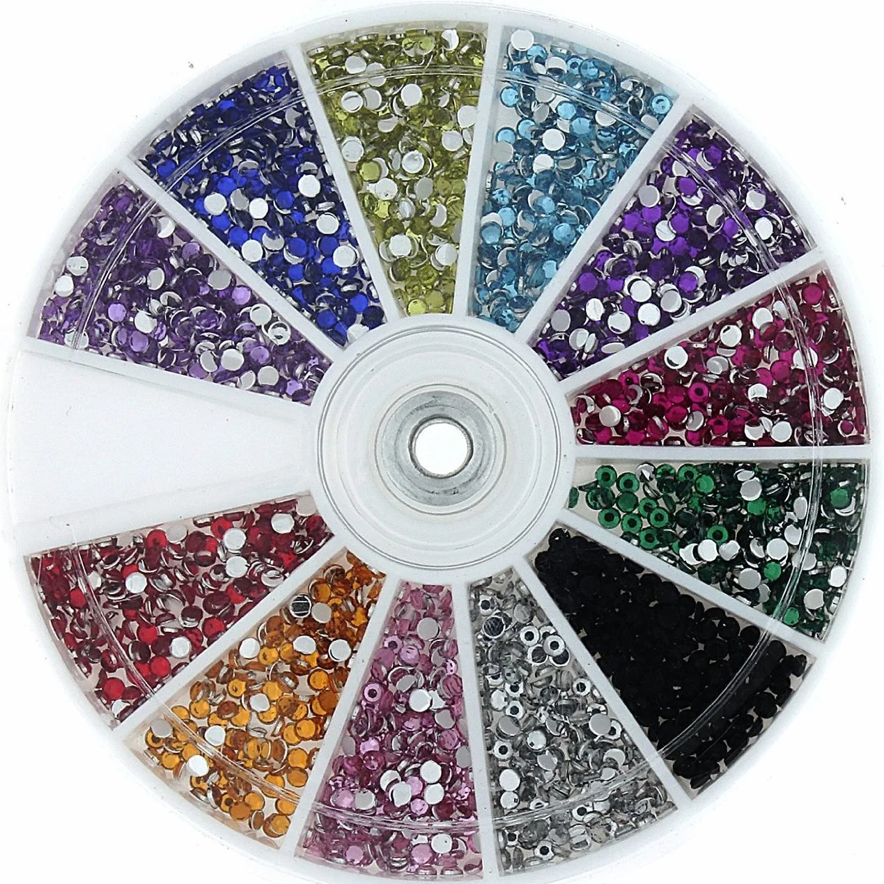 Nail Art strass Pack 1200 Premium qualité gemmes - strass Deco avec roue