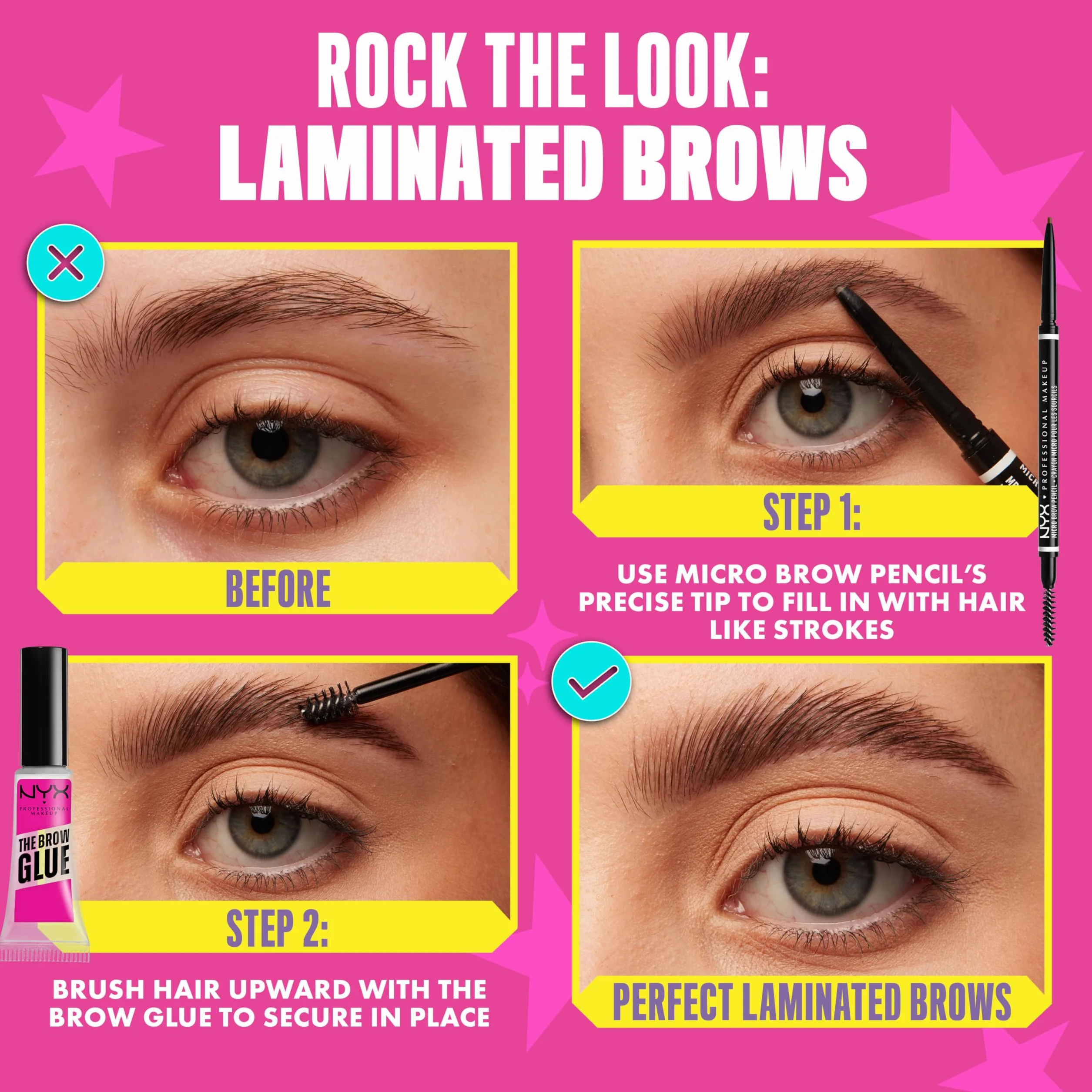 NYX Professional Makeup Crayon à Sourcils Micro Brow Pencil, Double-Embout, Teinte Brunette 06