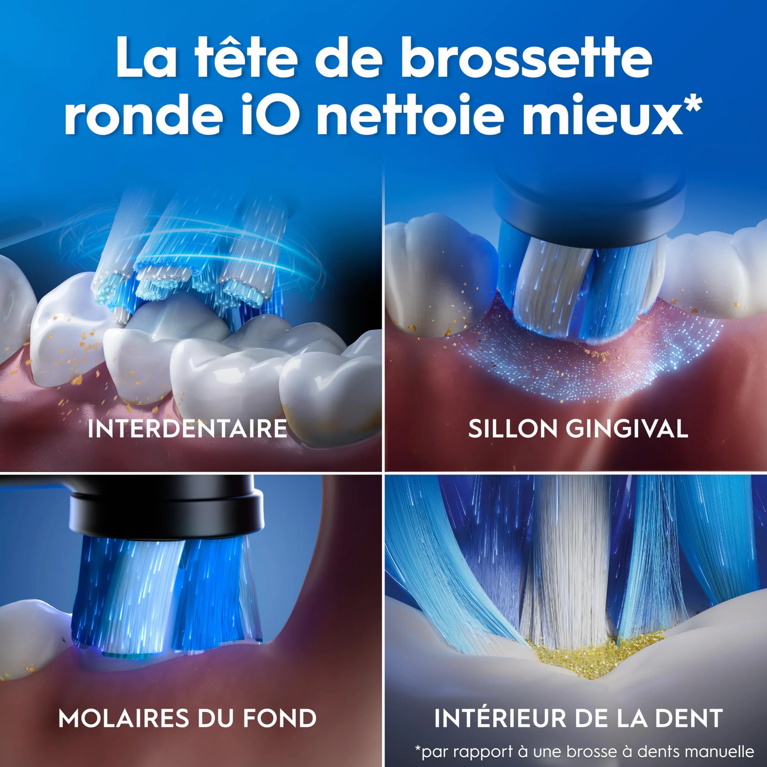 Oral-B Brosse à Dents Electrique iO 2 Noire – 3 Modes de Brossage, Capteur de Pression, Batterie Rechargeable