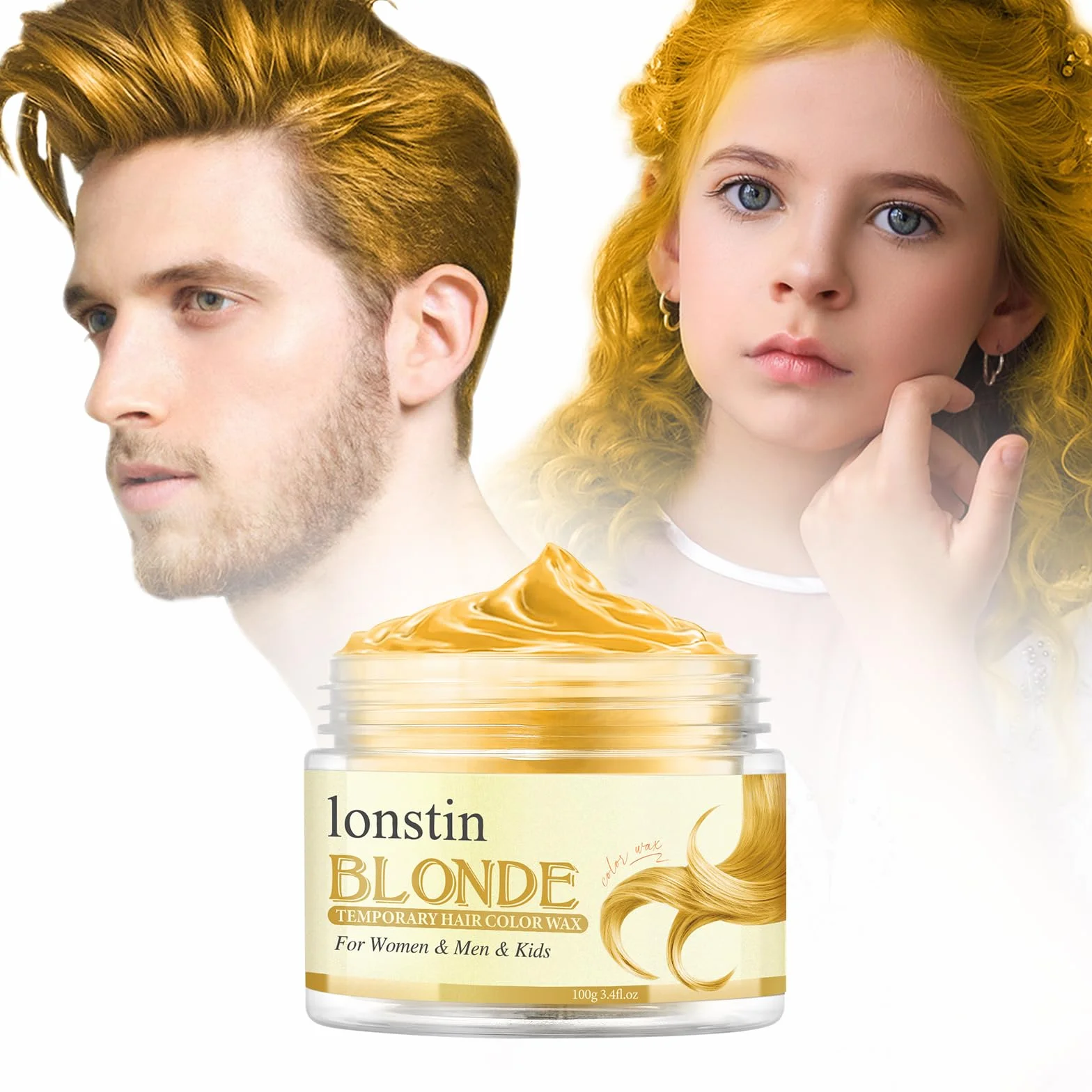 Temporaire Lavable Cire de Cheveux Couleur Or Baume Naturel pour Femmes Hommes Cosplay Halloween Noël