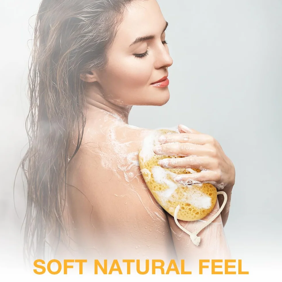Flintronic Éponge de Bain Nid d'abeille Exfoliante Mousse Dense Grande Taille