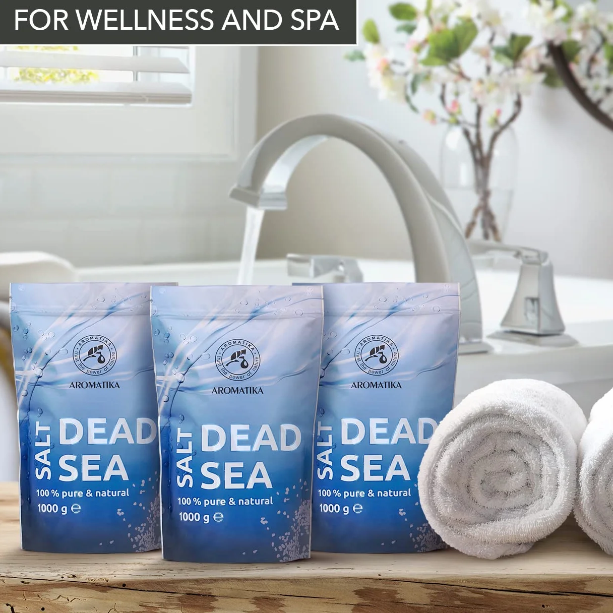 Sel de Mer Morte 3x1000g Sels de Bain Pur et Naturel
