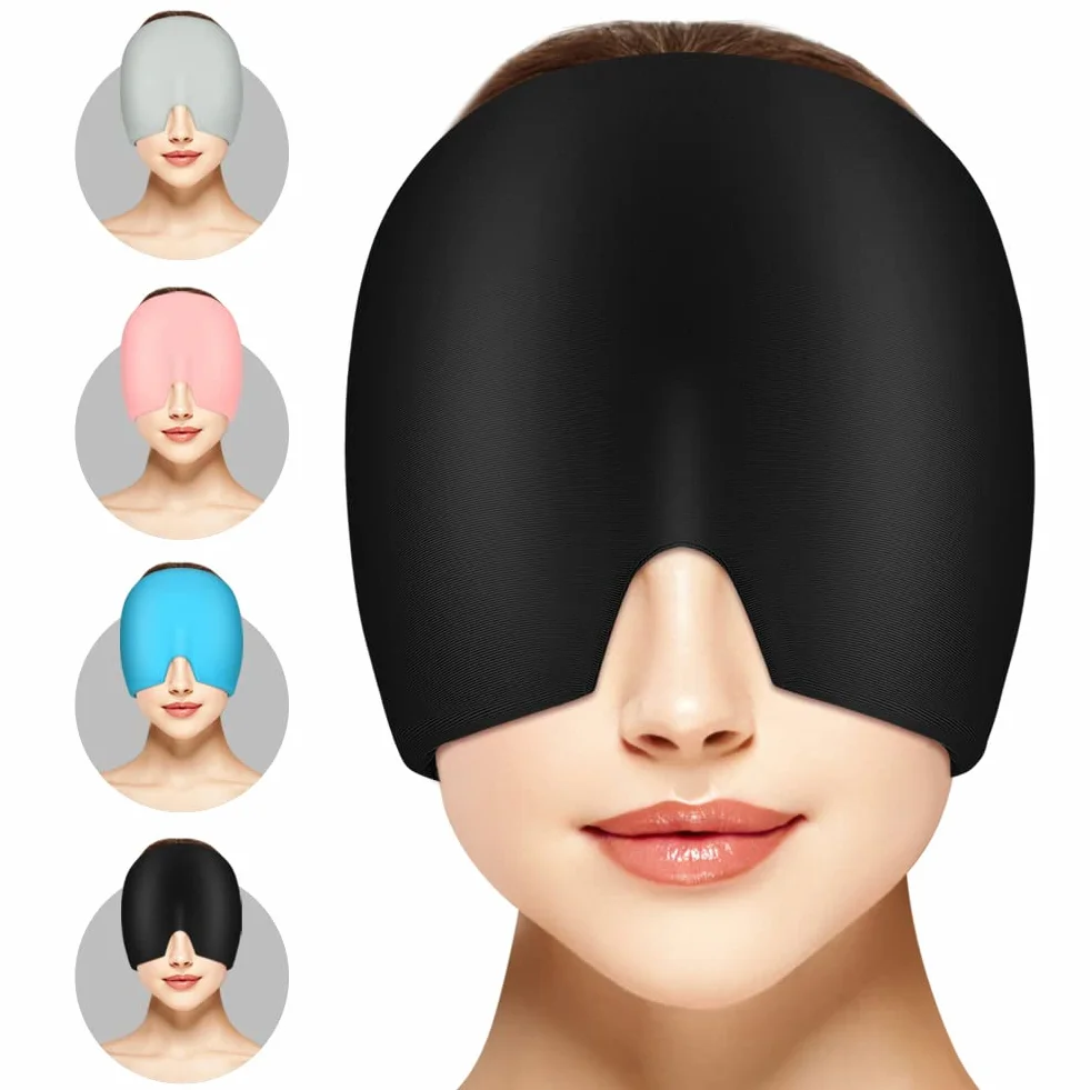 ACWOO Bonnet Migraine Relief Cap Gel Réutilisable Masque Migraine Céphalées Chapeau Soulagement Maux De Tête Tensions