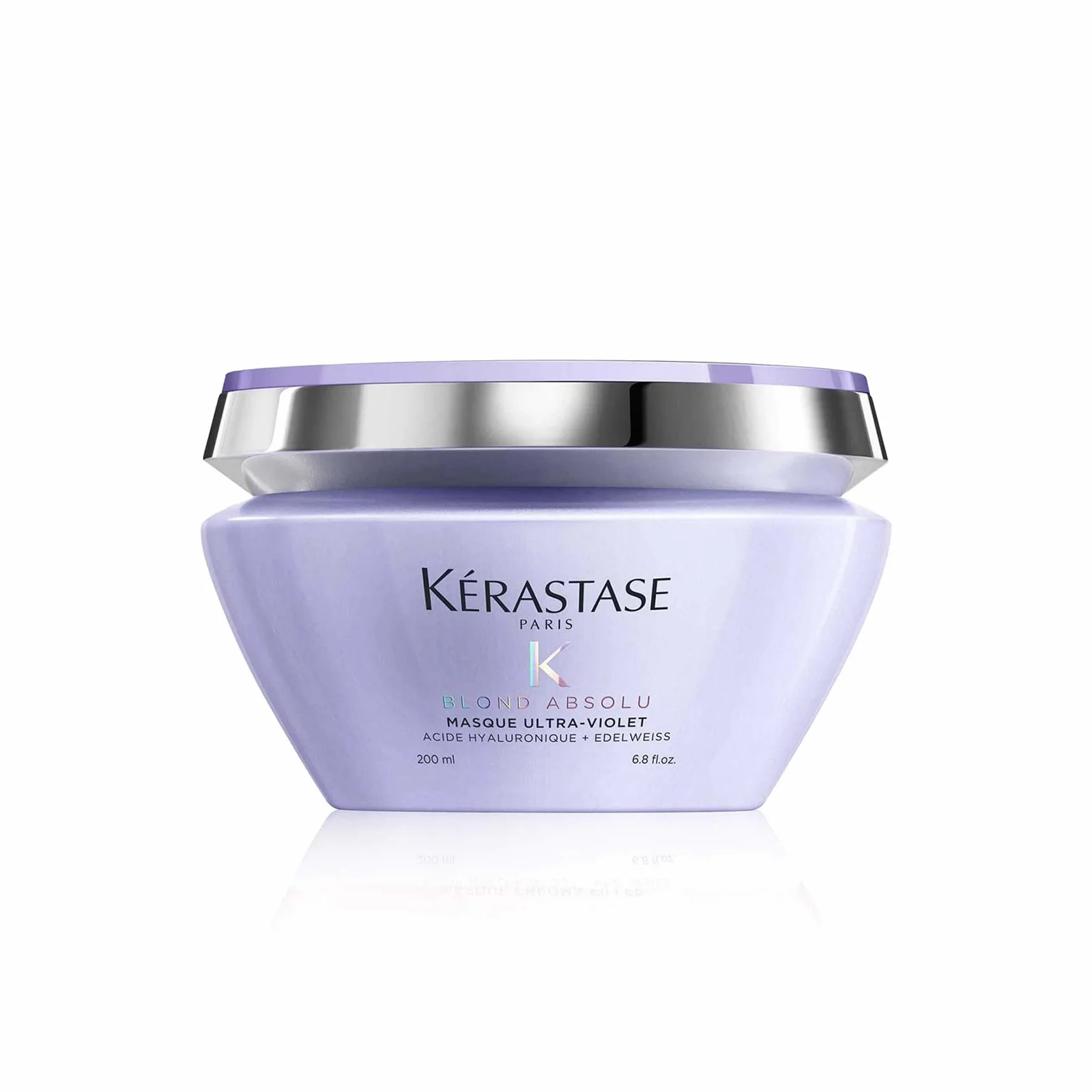 KÉRASTASE Blond Absolu Masque Capillaire Ultra-Violet Nourrissant Anti-Reflets Jaunes Acide Hyaluronique Edelweiss Cheveux Blonds Décolorés Méchés 200 ml