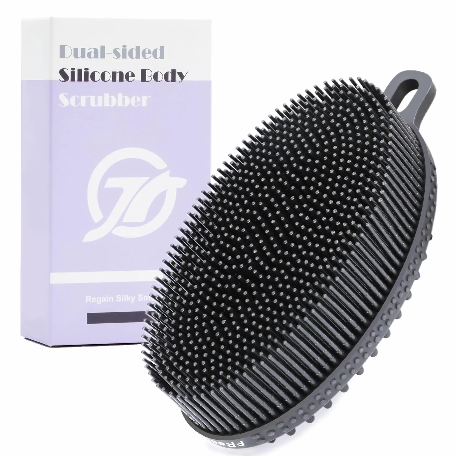 FREATECH Brosse Corps Silicone 2 Faces Bain Douche Exfoliation Massage Noir