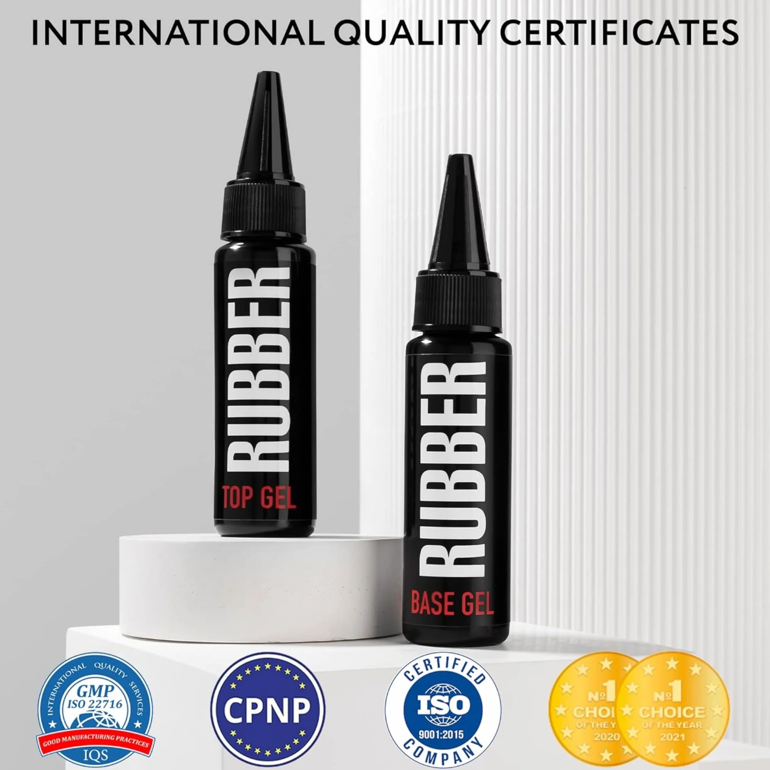 Kodi Professional Rubber Base Coat Top Coat Semi Permanent 2x30ml Vernis à Ongles Gel Manucure Kit