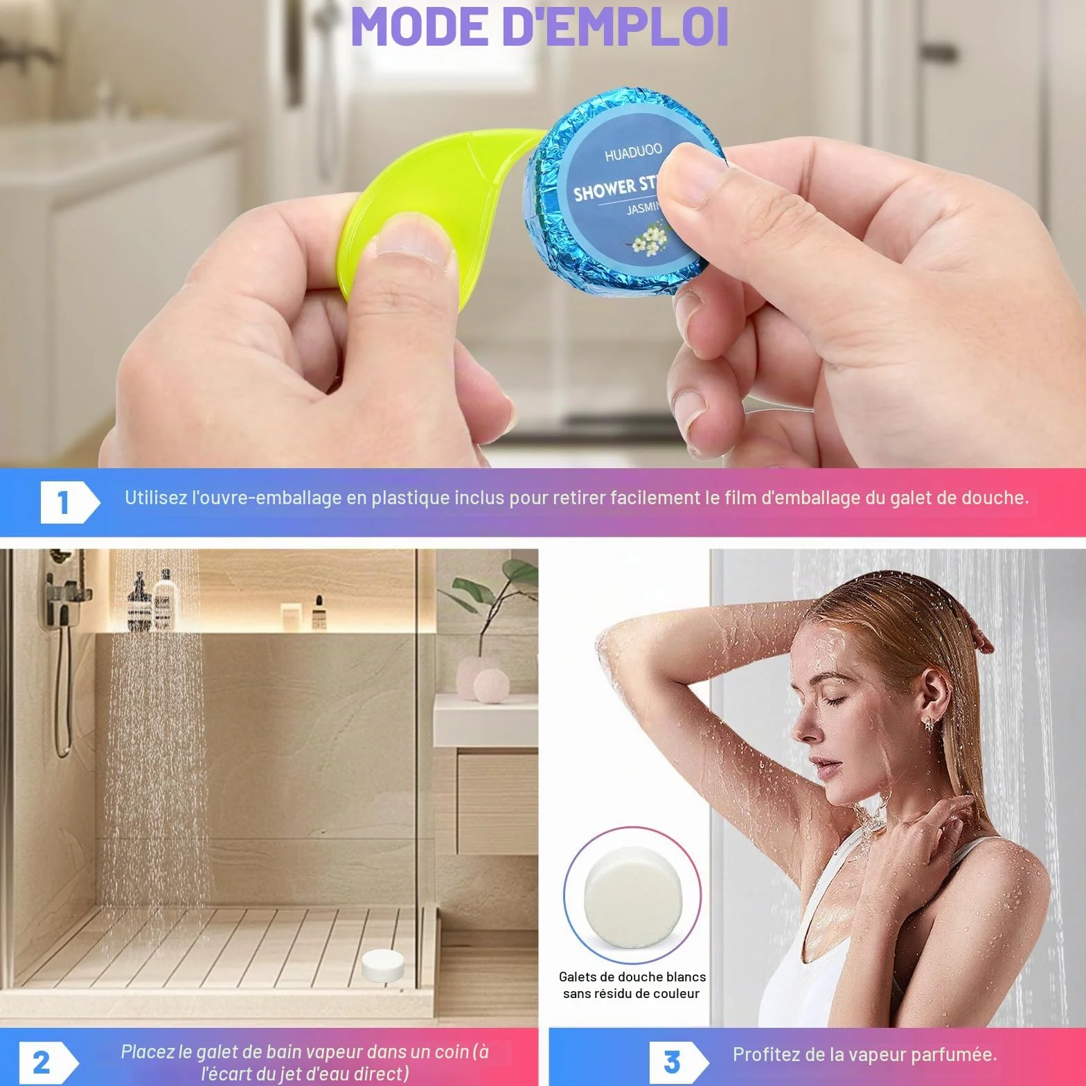 Bombes de douche relaxation huiles essentielles bio lot de 30 spa
