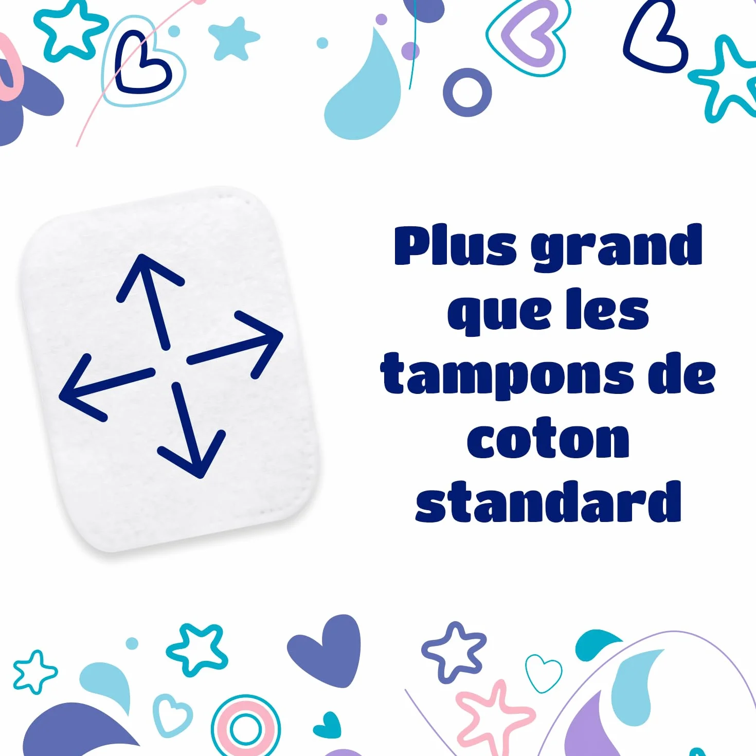 Kindii Tampons Carrés pour Bébé 100% Coton 60 Pièces