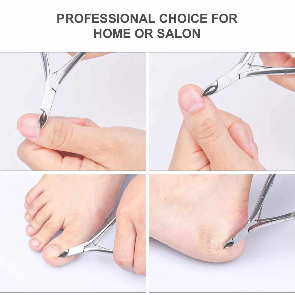 Pinces à Cuticules 4 en 1 Acier Inoxydable Professionnel Trousse Manucure Pédicure