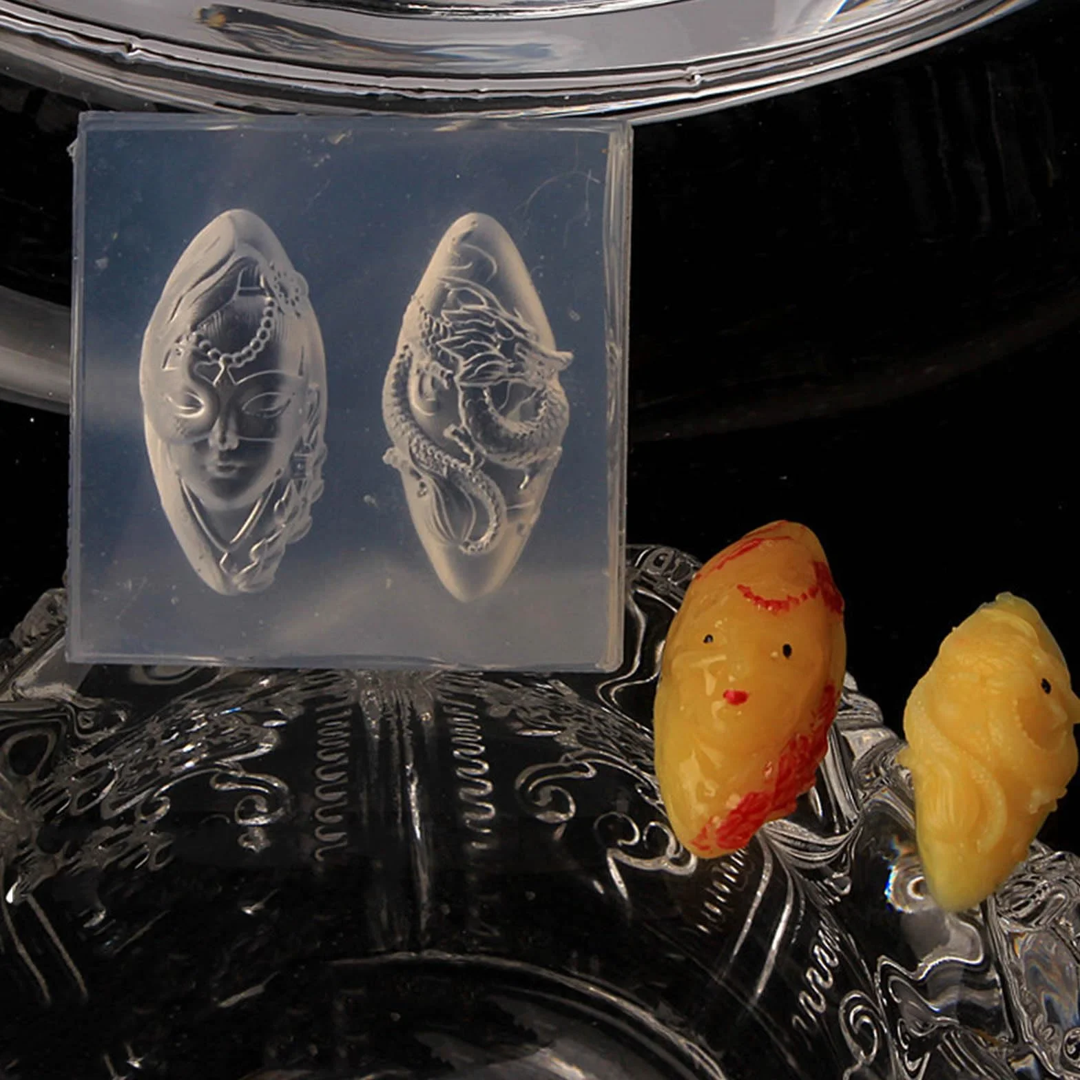 Moules en silicone pour nail art, motif dragon 3D, sculpture ongles