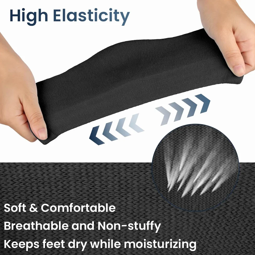 AOOWU Chaussettes Hydratantes Pour Talons, 4 Paires Talon En Gel Ventilé à Bout Ouvert Silicone Souple Pour Pieds Secs