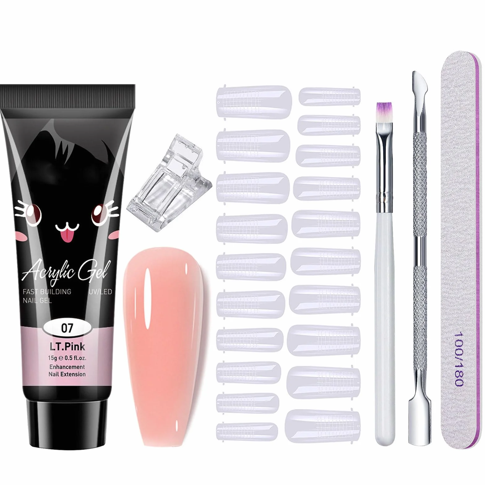 Poly Extension Gel Kit, Gel D'extension d'ongles en Poly, Démarrage pour Extensions D'ongles Polygel