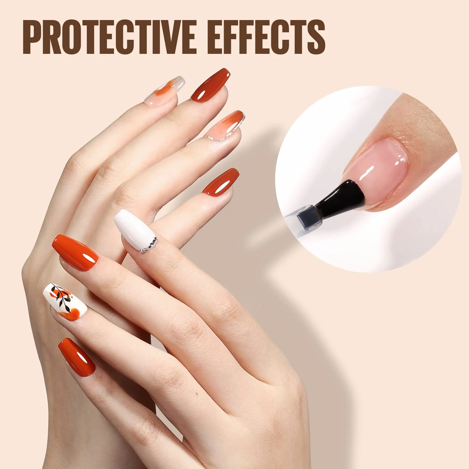 TOMICCA Vernis Semi Permanent Base et Top Coat UV Gel 2x8ML No Wipe