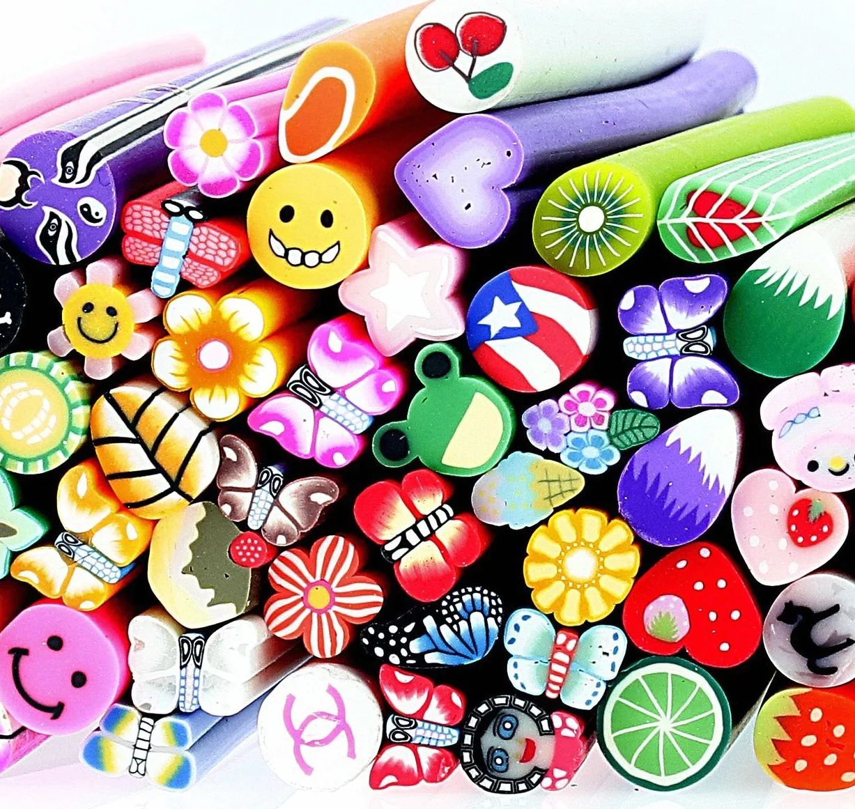 Beauty7 Fimo Nail Art Bâtons Canes 3D Fruit Ongle Déco 100pcs