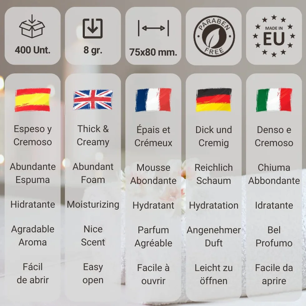 Gel & Shampooing BATH TIME | 400 unités x 8g | Hôtel, B&B, Gîte Rural, Gym