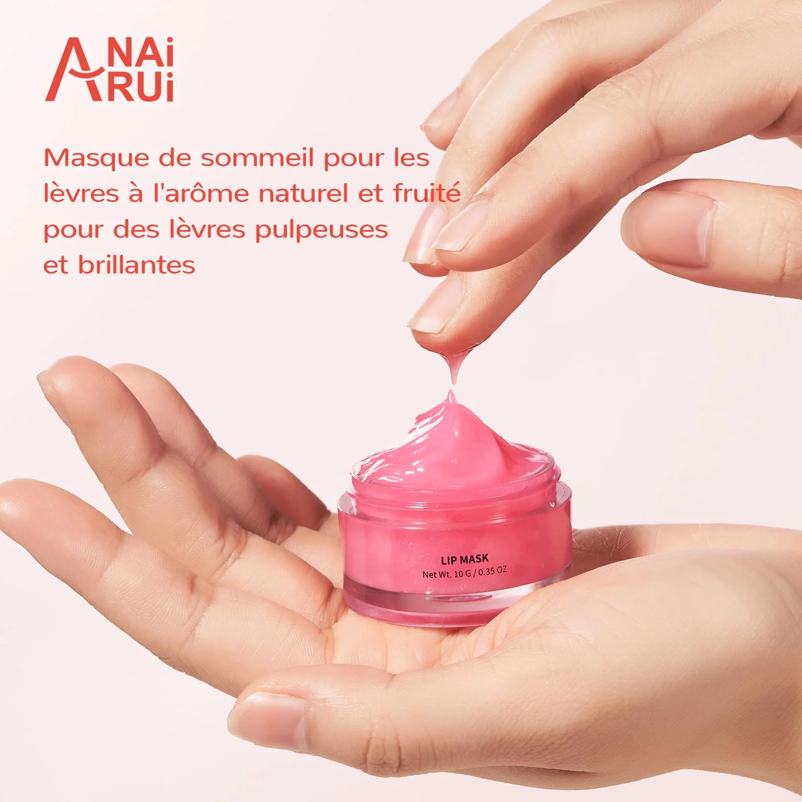 Coffret gommage et baume à lèvres, masque de nuit aux céramides et à la pastèque, soin lèvres sèches et gercées