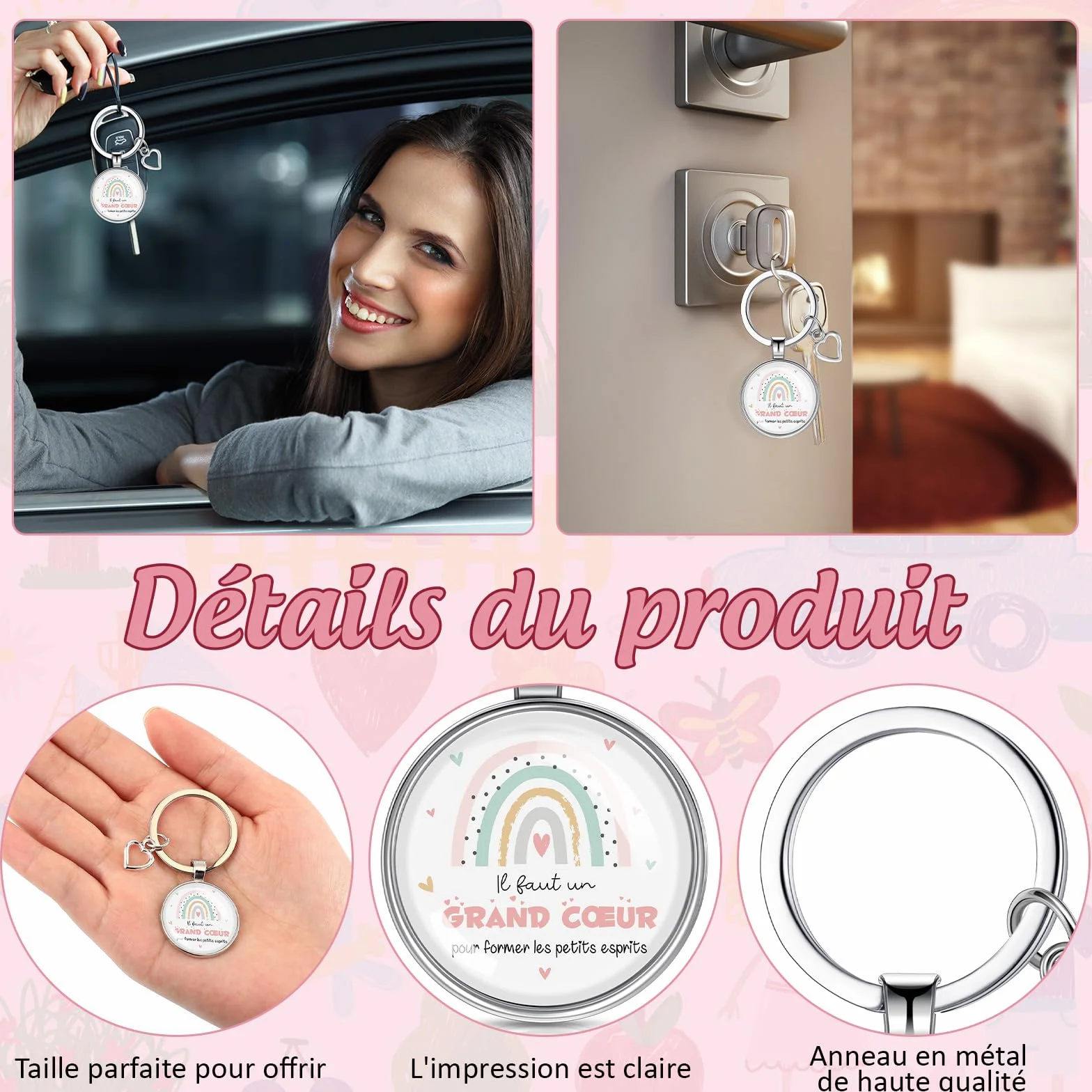 Trousse à Maquillage Porte-Clés Cadeau pour Maîtresse d'École Fin d'Année