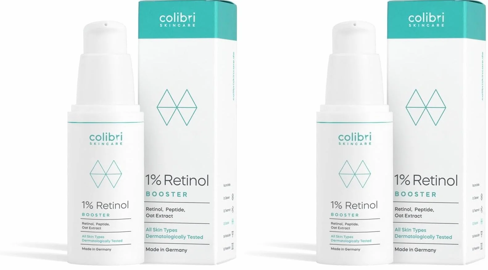 colibri skincare 1% RETINOL BOOSTER (30ml) - donne à la peau un aspect plus lisse et plus éclatant - rétinol encapsulé liposomal pour des résultats visibles - retinol serum visage (Lot de 2)
