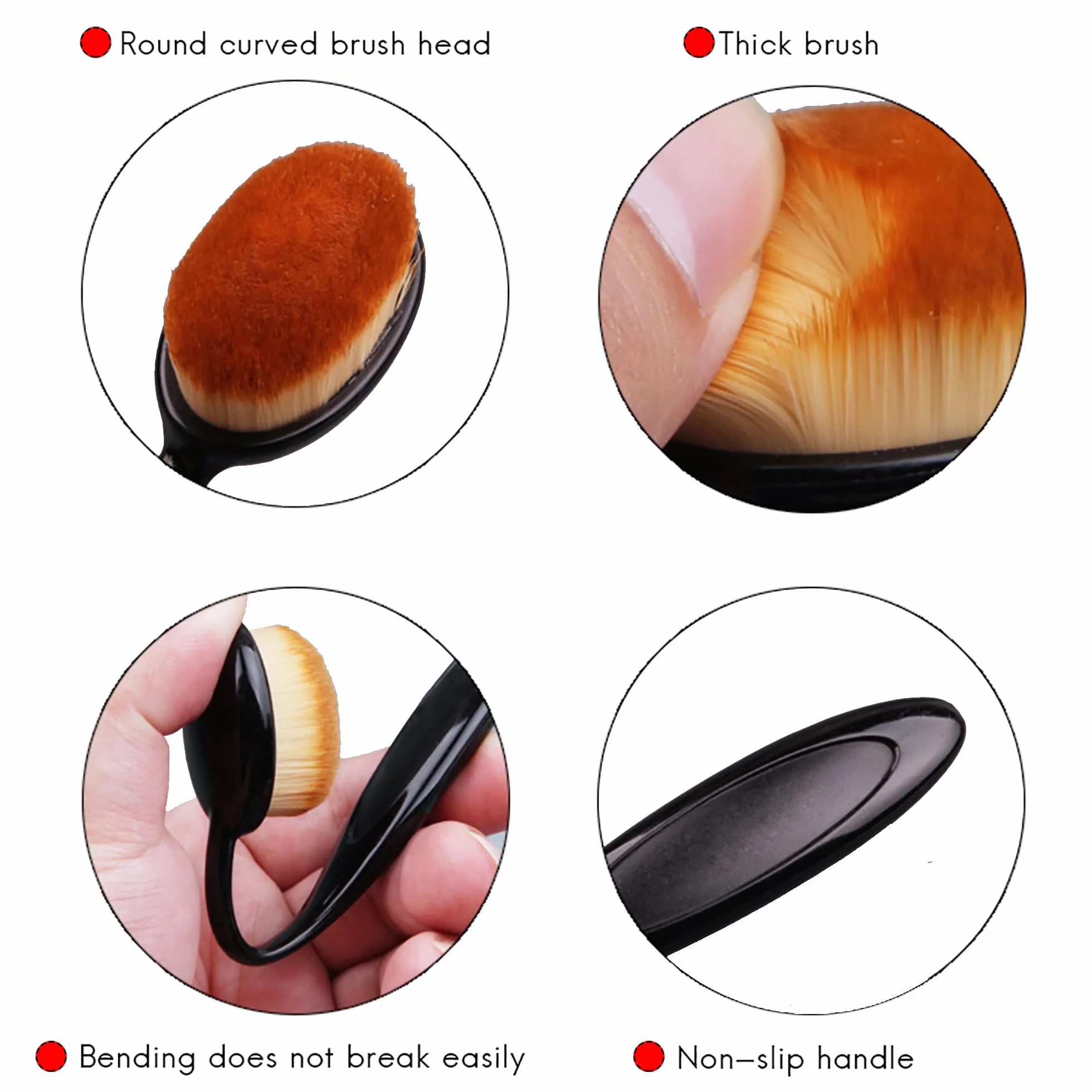 Foundointa Magic Brush Lot de 2 pinceaux sans poudre pour le visage