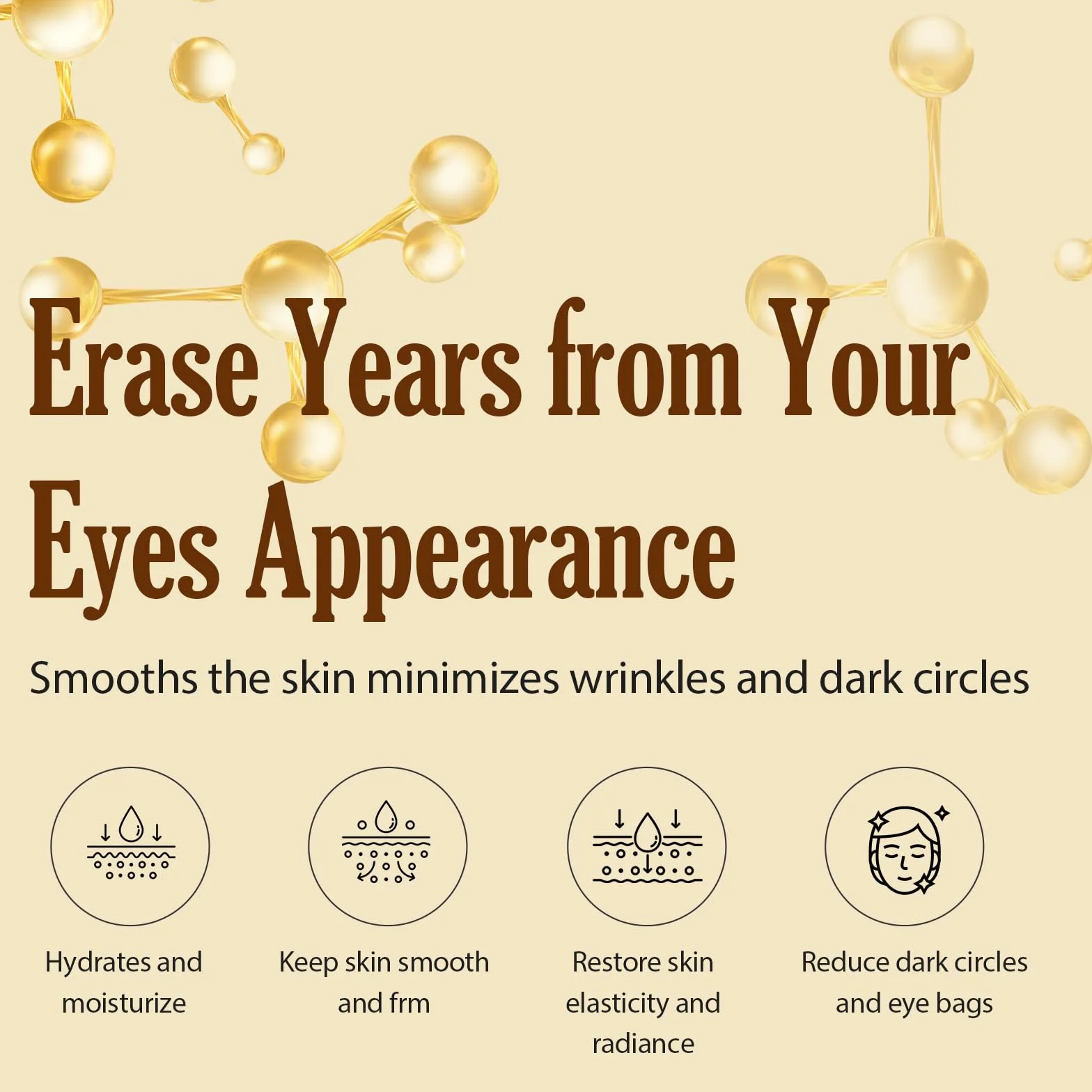 Masque Yeux 24K Or Patchs Hydratant Anti-Rides Poches Fatigue Soin Contour