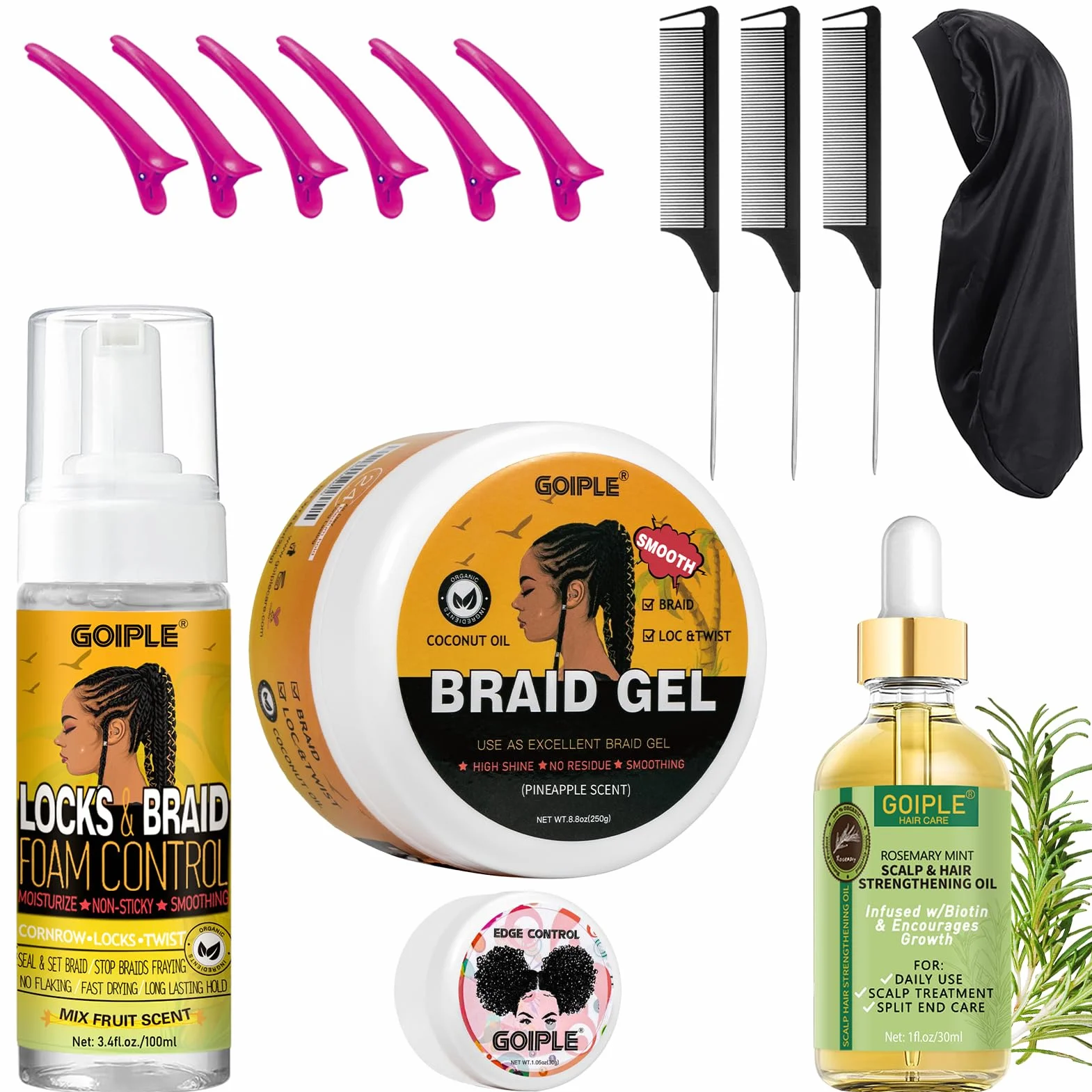 Gel De Tresse à Tenue Forte, Mousse De Tresse, Dompte Les Frisottis, Gel Lissant, Bon Pour La Torsion, Gel De Tressage à Tenue Supplémentaire