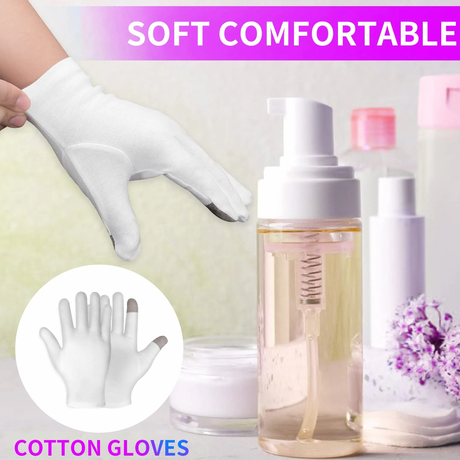 Gants et chaussettes hydratants pour écran tactile 4 paires Sibba réparation peau sèche craquelée eczéma