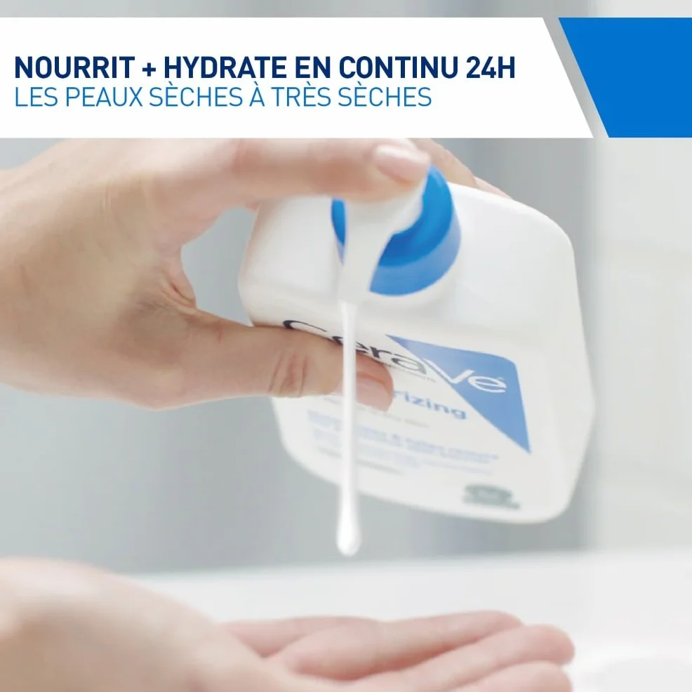 CeraVe Lait Hydratant Visage & Corps 236 ml Acide Hyaluronique 3 Céramides Essentiels Peau Sèche