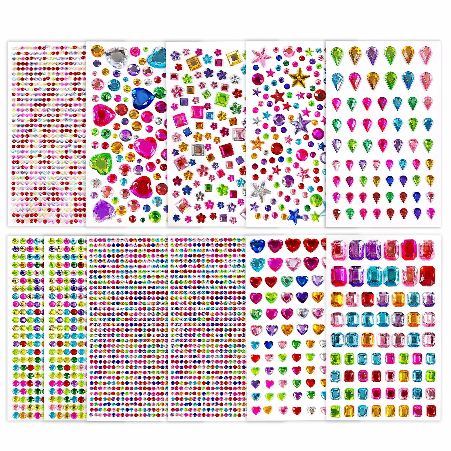 Sularpek 3822 Pcs Strass Autocollants Visage Maquillage Multicolores DIY Artisanat