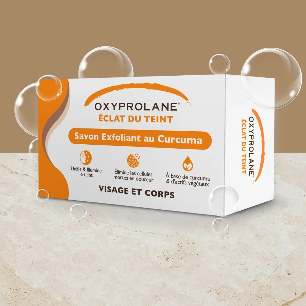 Savon Exfoliant au Curcuma OXYPROLANE® – Éclat du Teint & Unification – Visage & Corps