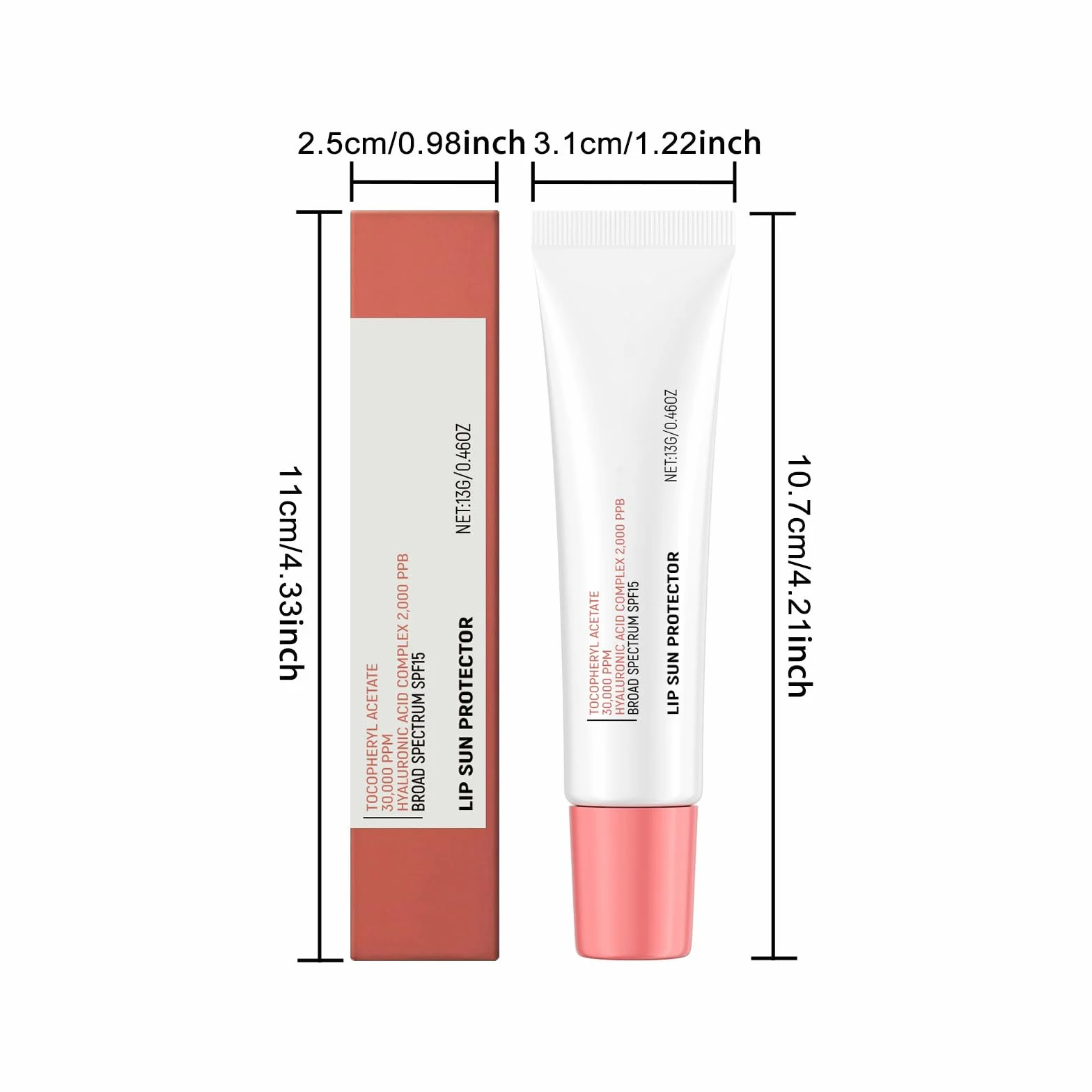 Tinted Glow SPF 15 Sunscreen Lip Balm with Hyaluronic Acid and Vitamin E for Dry Sensitive Lips