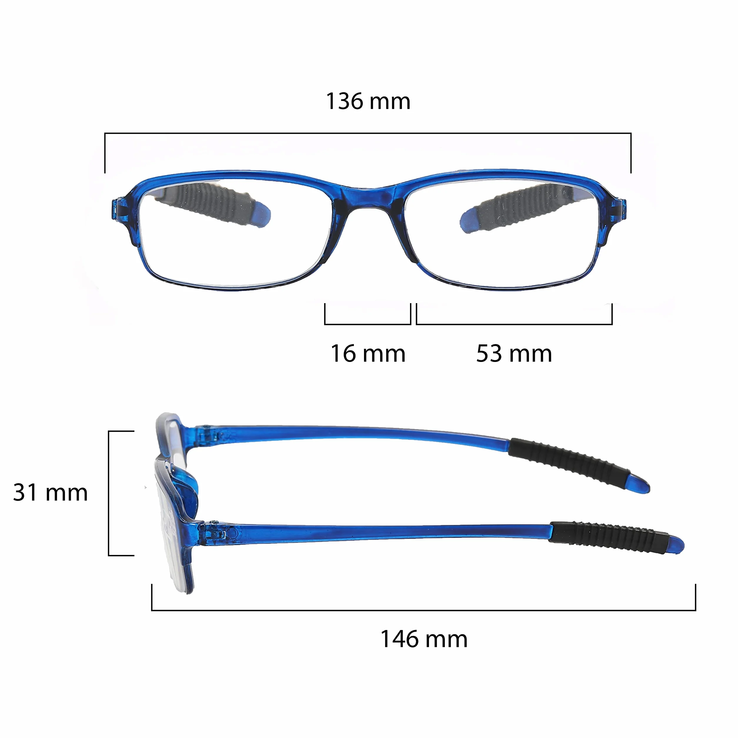 PROFLEX LIGHTWEIGHT lunettes de lecture antichoc pack de 5 force +1,0 à +4,0