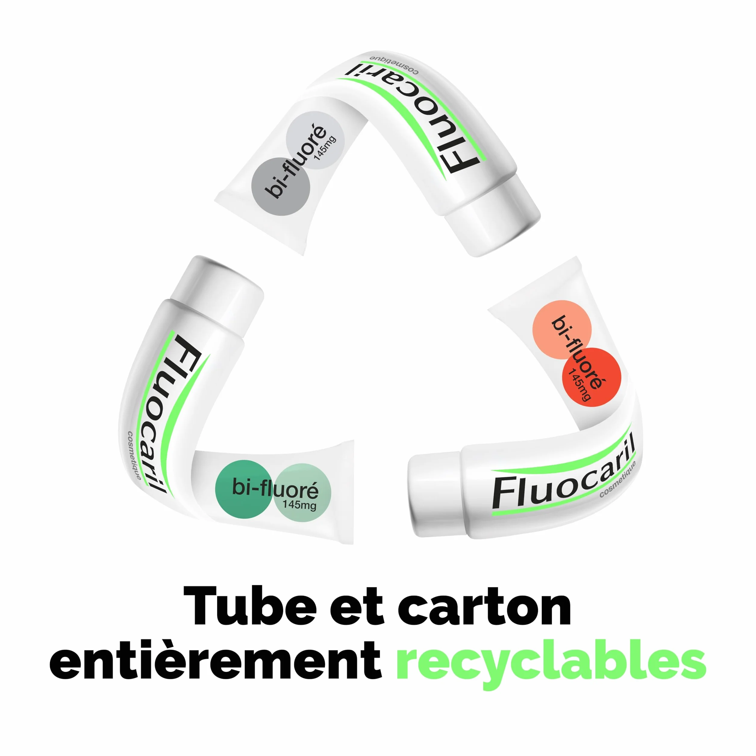 Dentifrice Anti-Caries Bi-fluoré 145mg Menthe, Email Renforcé, Haleine Fraîche (Lot de 3x 75ml)