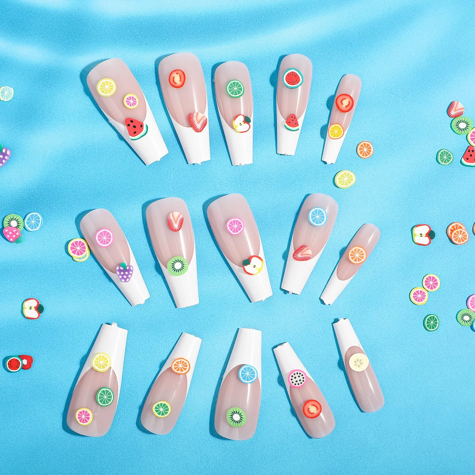 Lot de 6000 tranches de fruits 3D en argile polymère pour nail art, résine et décorations d'ongles