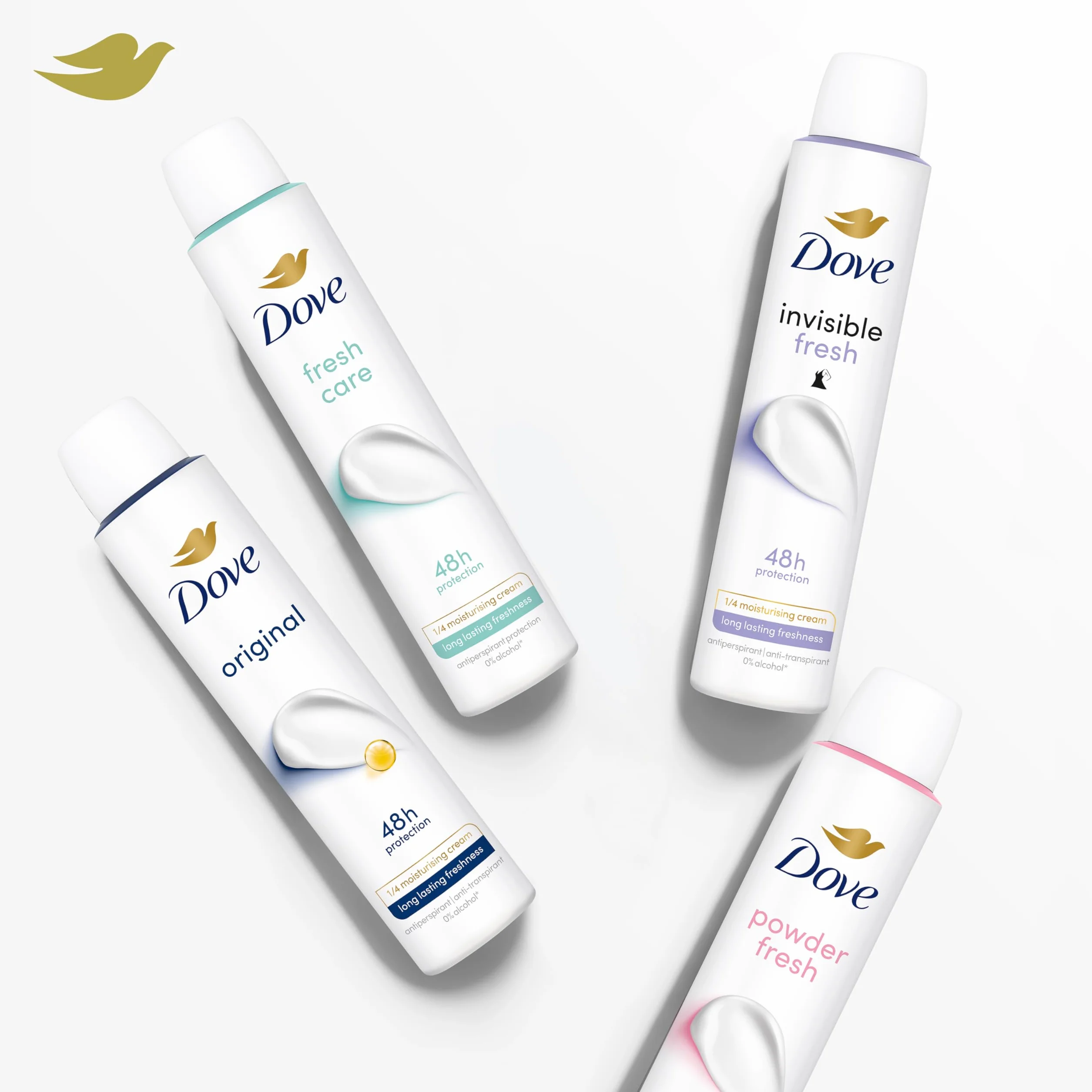 DOVE Déodorant Spray Anti-Transpirant - Invisible Fresh - Protection 48H contre la transpiration - Contient 1/4 de crème hydratante - 200ml