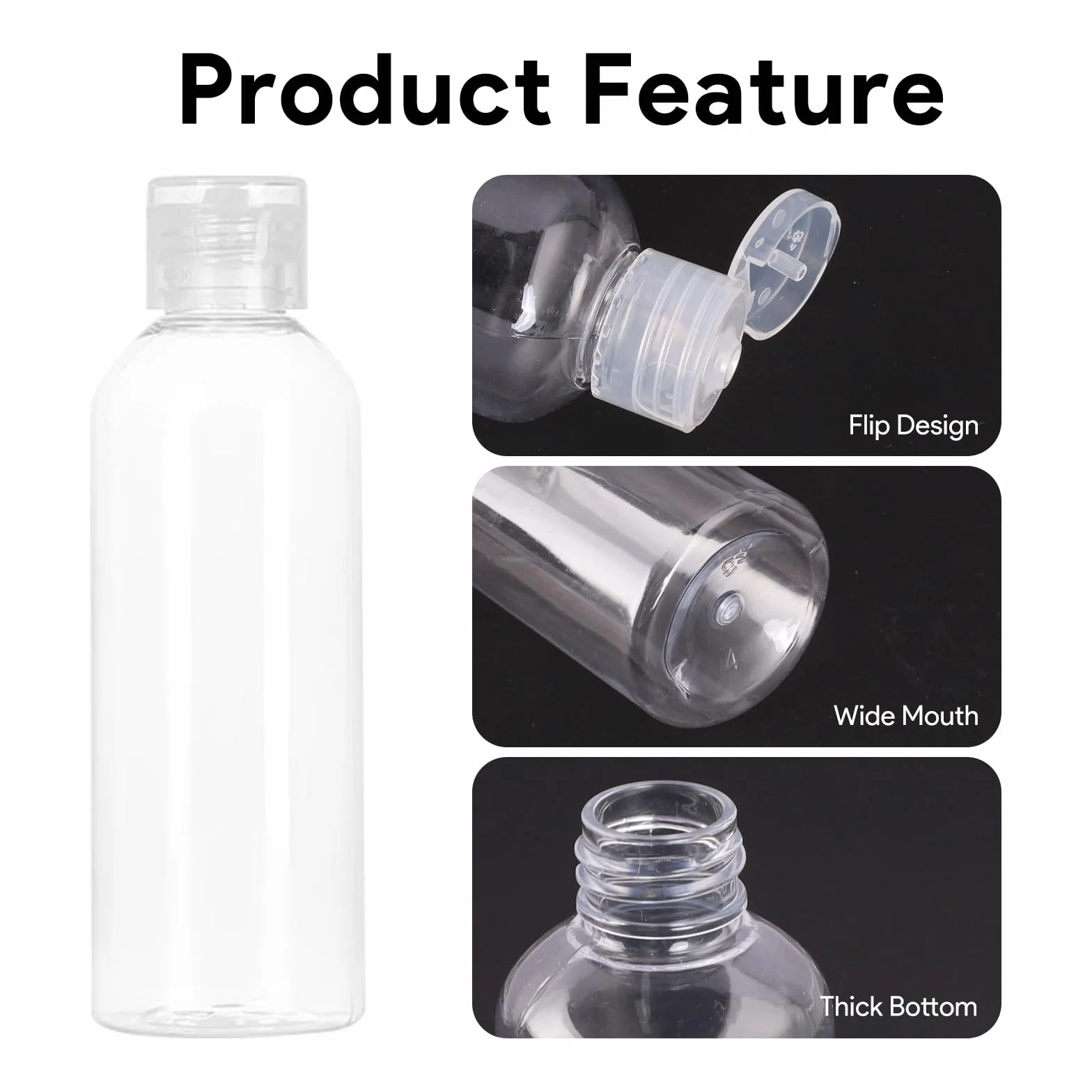 Flacon Voyage 100ml Vide Avion 10 Pièces pour Shampooings Lotions Gel Douche