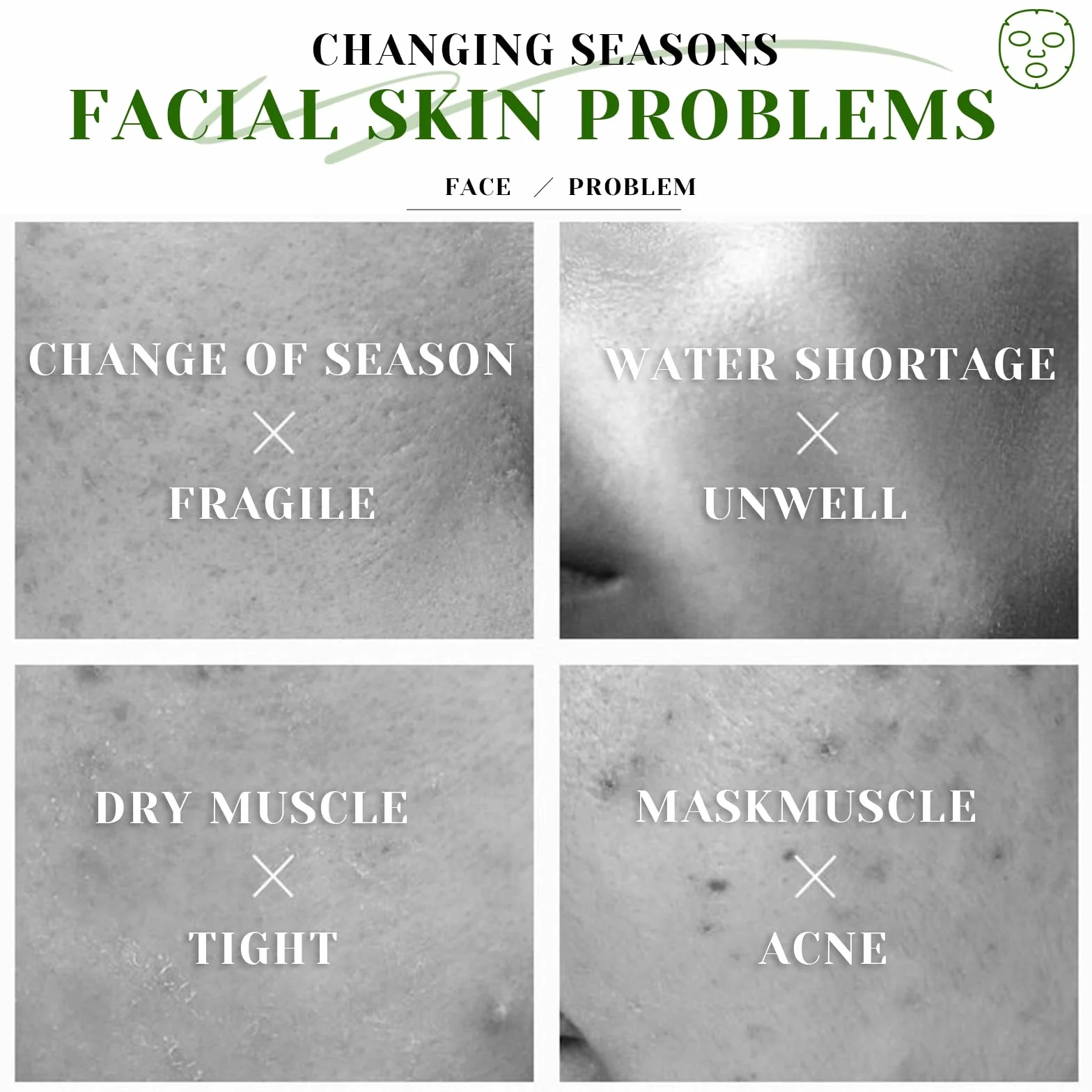 Masques en Feuille Soin Coréen Visage Ingrédients Naturels Hydratation Nourrissants 25ML