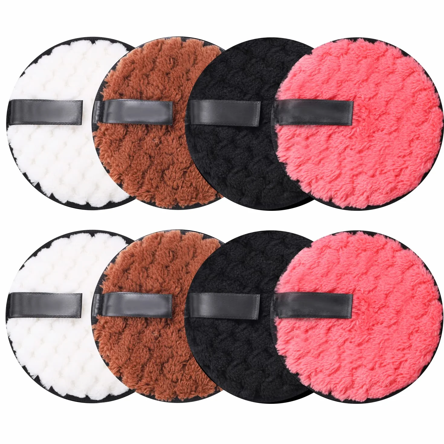 Coton Démaquillant Lavable 8 Pcs, Lingette Démaquillante Réutilisable en Microfibre Doux pour Nettoyage du Visage