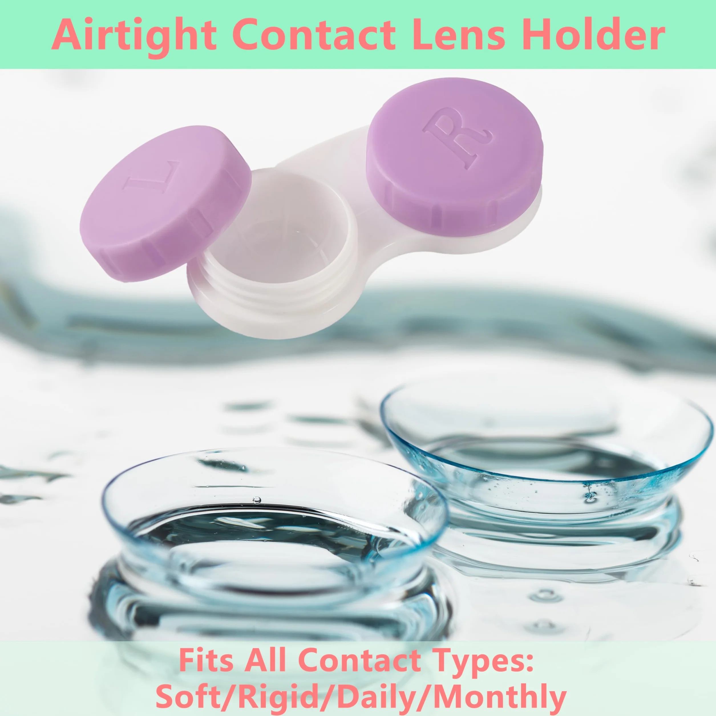 Kit de 12 étuis pour lentilles de contact colorés, anti-fuite, pour voyage