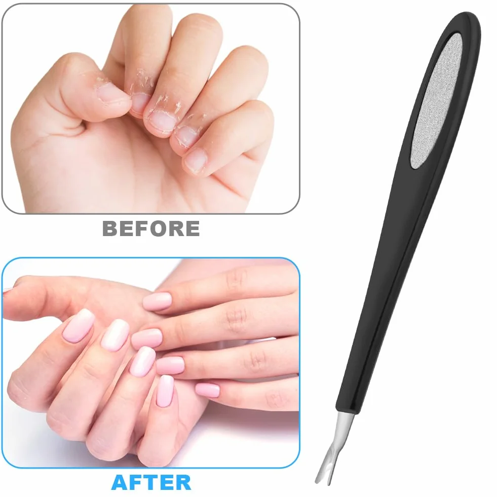 Outil de Soin des Ongles Nail Art Cuticules Trimmer Pusher Fourchette à Cuticules
