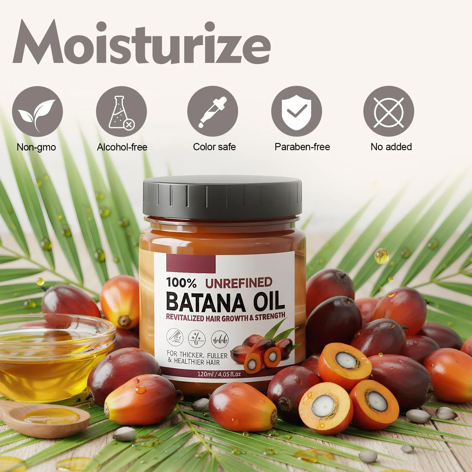 Huile de Batana Brute pour Cheveux 120 ml - Soin Nourrissant Capillaire Naturel