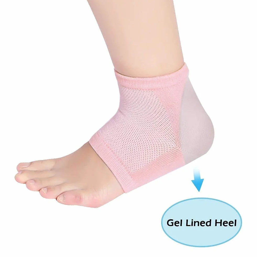 Chaussettes talon gel pour fasciite plantaire, protection éperon calcanéen, orteils ouverts
